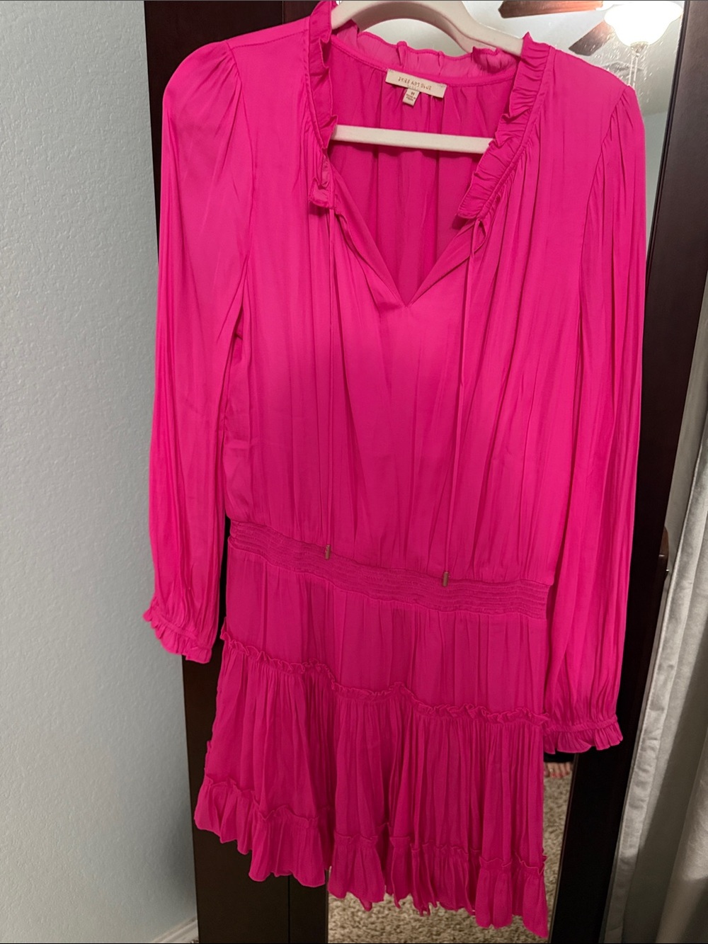 Hot pink long sleeved dress